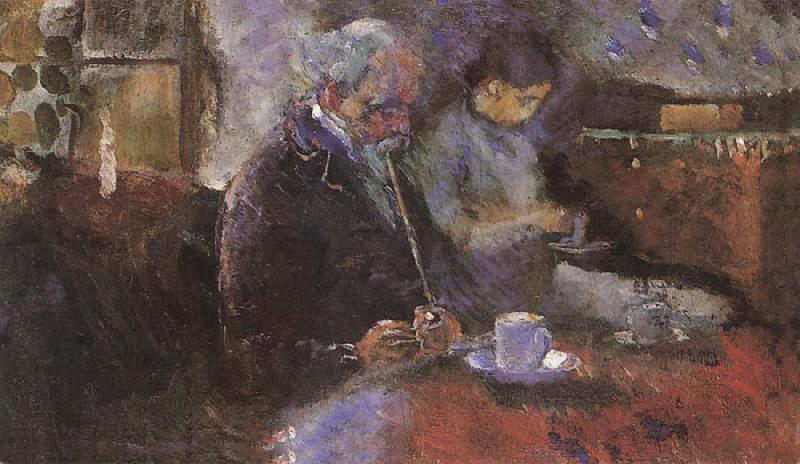 Edvard Munch Near the coffee table oil painting image